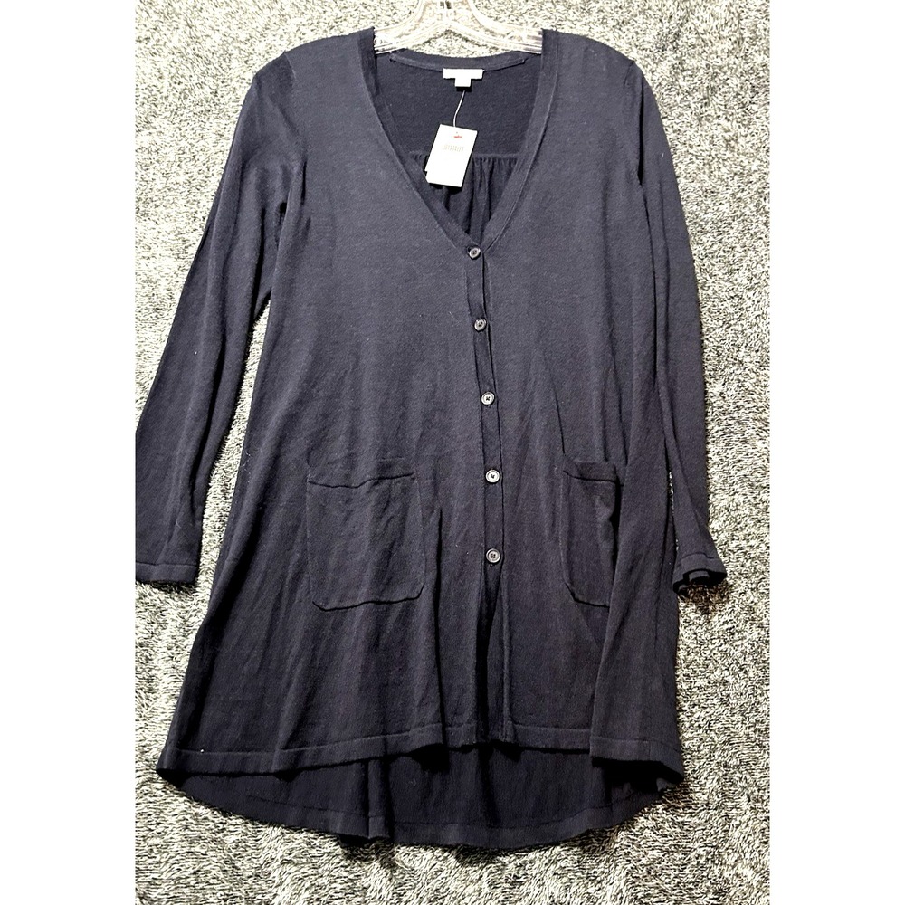J.Jill Women's XSP Petite Navy Blue Cotton Blend Cardigan Sweater (D6)